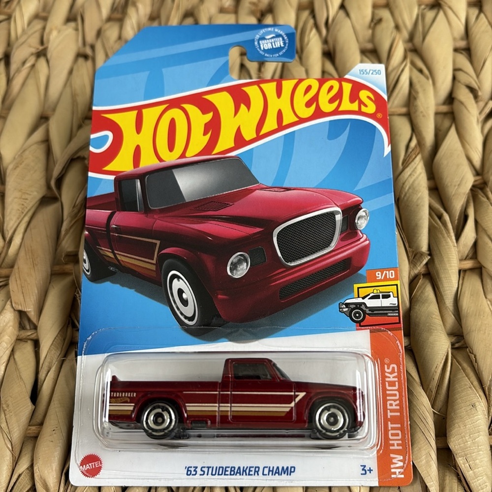 Hot Wheels 63 Studebaker Champ 1963 Truck Hotwheels Metallic Red Toy Pickup 🆕